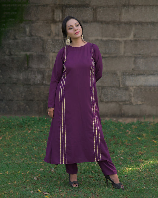 PURPLE KURTA SET